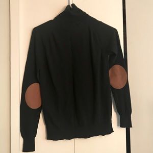 ZARA KNIT BLACK TURTLENECK W/Elbow Patches